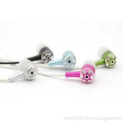 Shinning Wired Computer Metal Earphones With Optional Micro